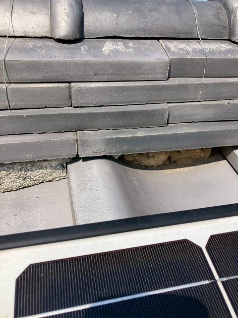 漆喰の経年劣化が進行